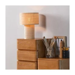 Syro 1-lichts Tafellamp Raffia 28cm