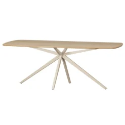 Tablo Eettafel eiken Deens ovaal Naturel met zand poot 220 cm