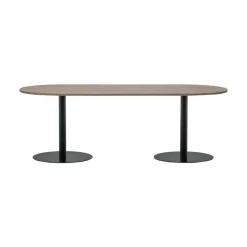 Tablo Eettafel ovaal VL Eikenhout pebble grey/zwart 220cm