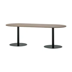 Tablo Eettafel ovaal VL Eikenhout pebble grey/zwart 220cm