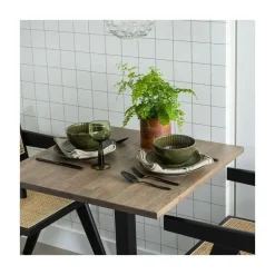 Tablo Eettafel vierkant VL Eikenhout cashmere brown 80cm