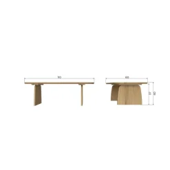 Tablo Salontafel organisch Eikenhout dakargrau 110cm