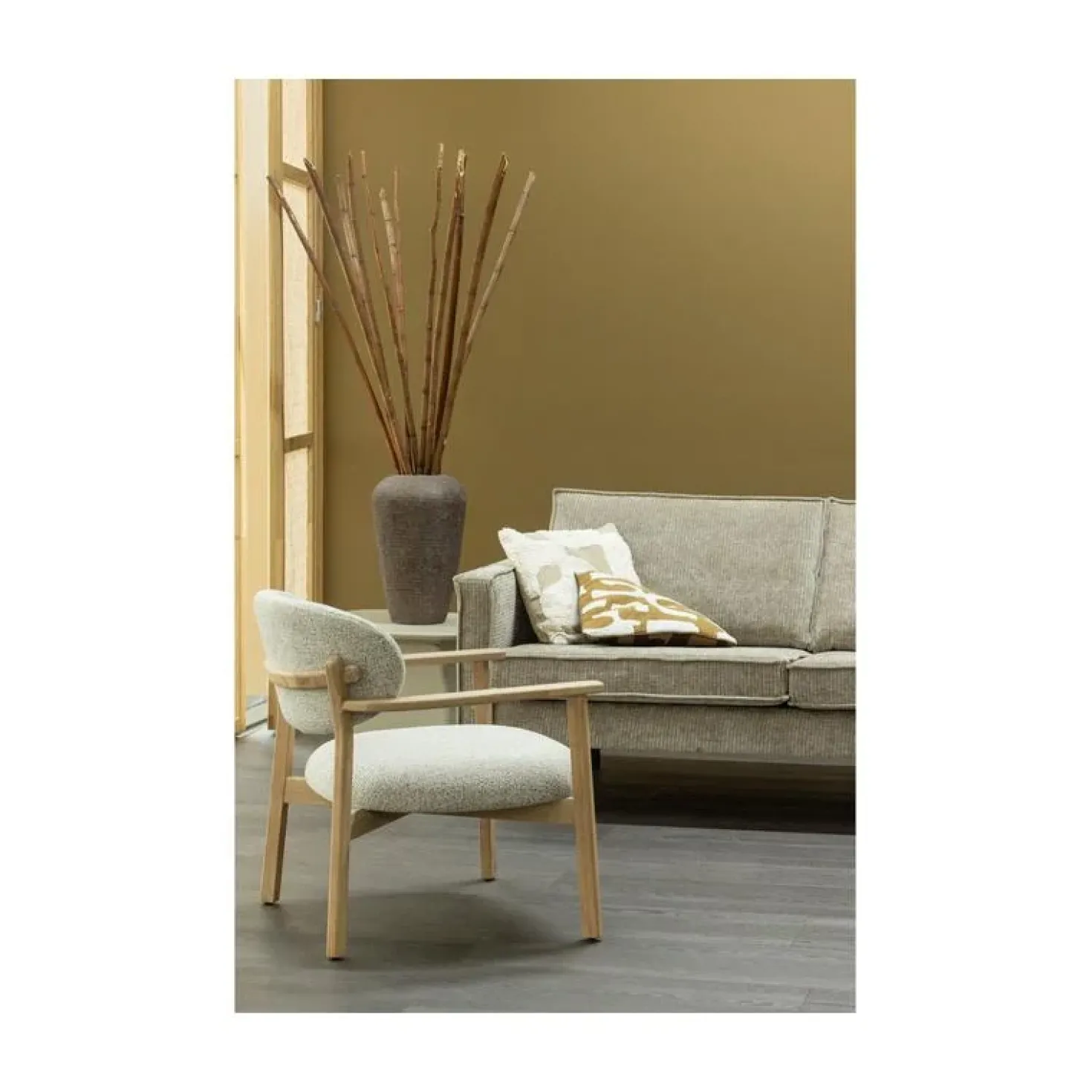 Tablo Salontafel organisch Eikenhout dakargrau 60cm