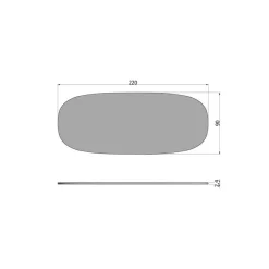 Tablo Tafelblad Ovaal Eiken Onbehandeld 220cm