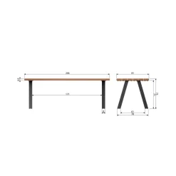 Tablo Tuintafel Ayoushout 210cm