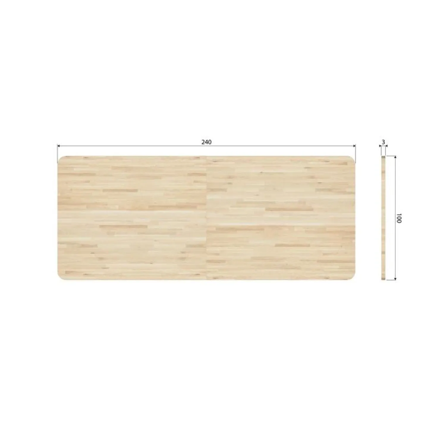 Tablo XL Tafelblad Eikenhout Curved 240x100cm