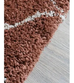 Tano vloerkleed hoogpolig rechthoek terra