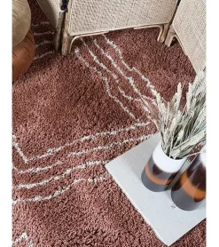 Tano vloerkleed hoogpolig rechthoek terra