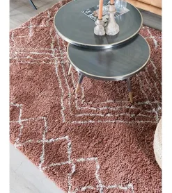 Tano vloerkleed hoogpolig rechthoek terra