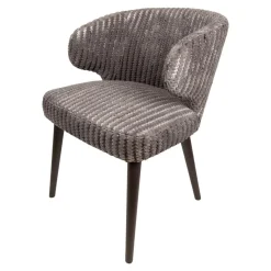 Taro Eetkamerstoel Taupe Donkerhout