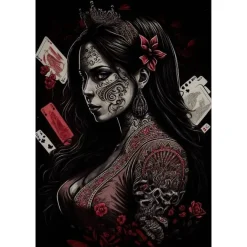 tatoeage vrouw - metalen bord