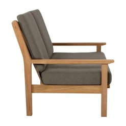 Teak Loungebank teak met kussen 124cm