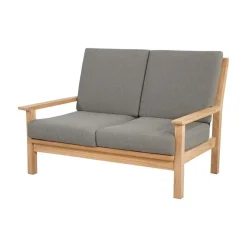 Teak Loungebank teak met kussen 124cm
