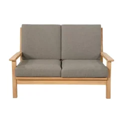 Teak Loungebank teak met kussen 124cm
