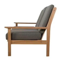 Teak Loungebank teak met kussen 124cm
