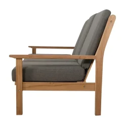 Teak Loungebank teak met kussen 180cm