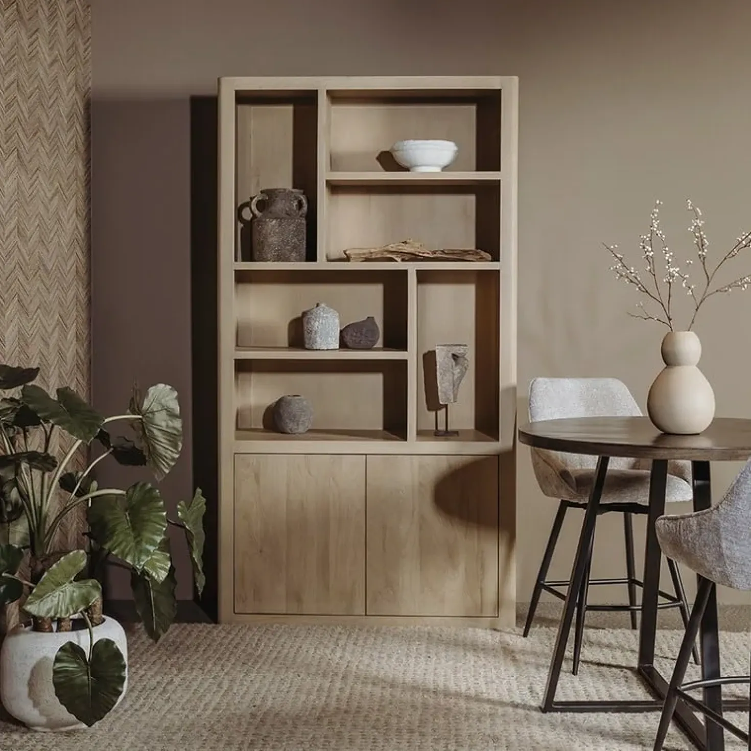 Tenna Boekenkast XL naturel mangohout 120cm