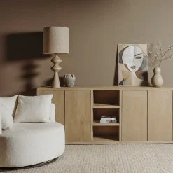 Tenna Dressoir naturel mangohout 220cm