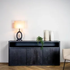 Tenna Dressoir zwart mangohout 180cm