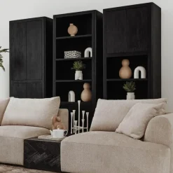 Tenna Vakkenkast Zwart mangohout 80cm