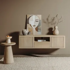 Tenna zwevend Tv meubel naturel mangohout 150cm