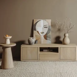Tenna zwevend Tv meubel naturel mangohout 150cm