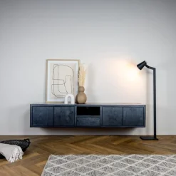 Tenna Zwevend Tv meubel zwart mangohout 200cm