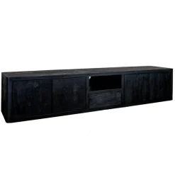 Tenna Zwevend Tv meubel zwart mangohout 200cm
