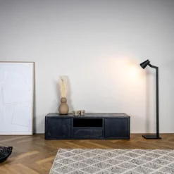 Tenna Zwevend Tv meubel zwart mangohout 150cm