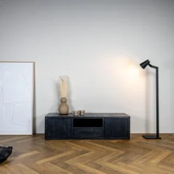 Tenna Zwevend Tv meubel zwart mangohout 150cm
