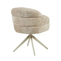 Tessa Eetkamerstoel Beige met Zand poot