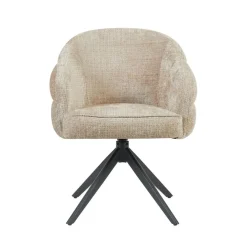 Tessa Eetkamerstoel Beige met Zwarte poot