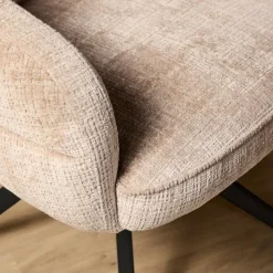 Tessa Eetkamerstoel Beige met Zwarte poot