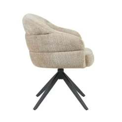 Tessa Eetkamerstoel Beige met Zwarte poot