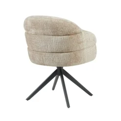 Tessa Eetkamerstoel Beige met Zwarte poot