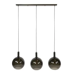 Tessio 3-lichts Hanglamp Bruin glas