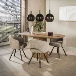 Tessio 3-lichts Hanglamp Bruin glas