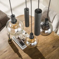 Tessio 5-lichts Hanglamp Getrapt Multikleur glas