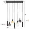 Tessio 7-lichts Hanglamp Multikleur glas