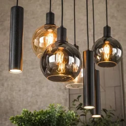Tessio 7-lichts Hanglamp Multikleur glas
