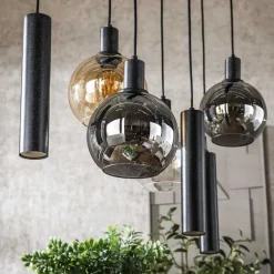 Tessio 7-lichts Hanglamp Multikleur glas