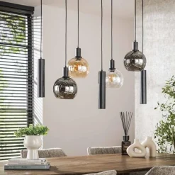 Tessio 7-lichts Hanglamp Multikleur glas