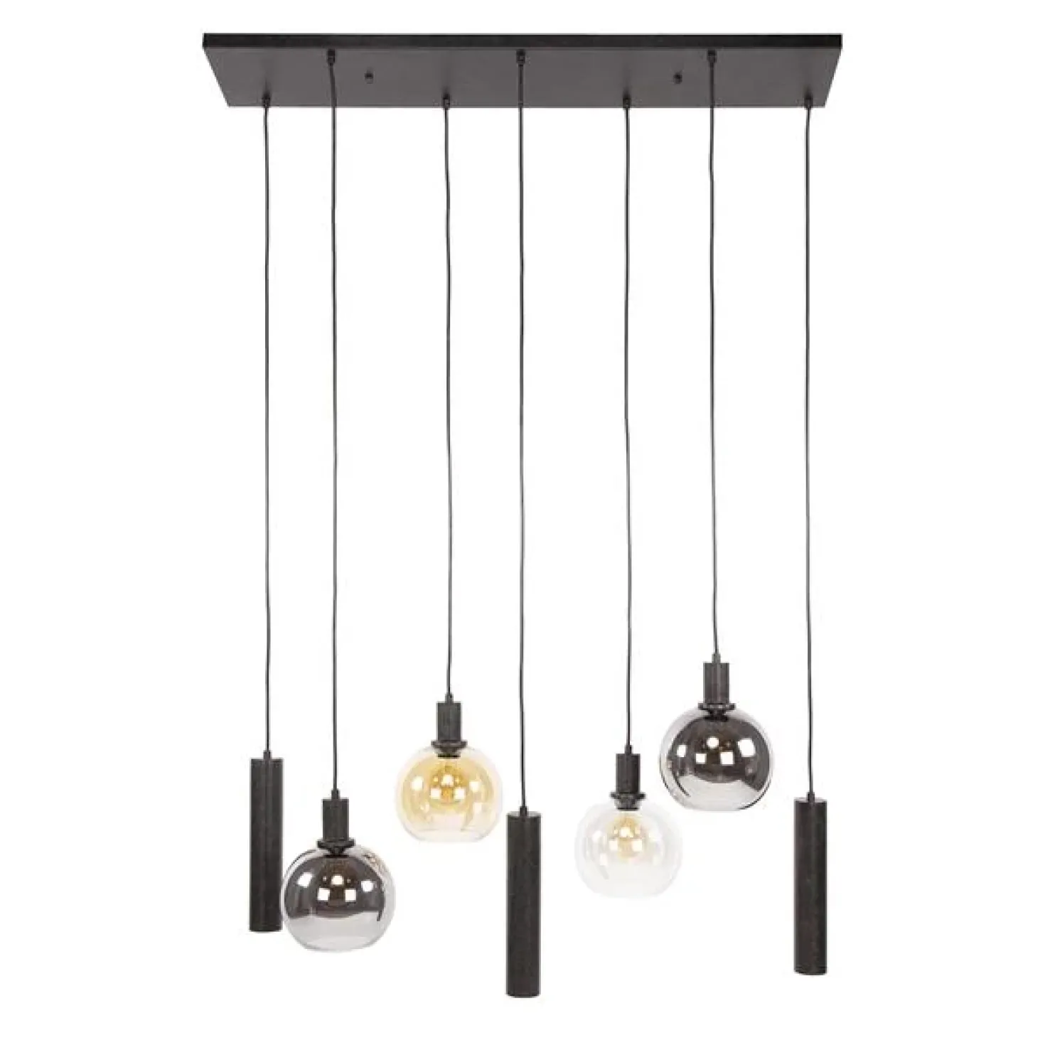 Tessio 7-lichts Hanglamp Multikleur glas