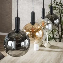 Tessio 4-lichts Hanglamp Multikleur glas