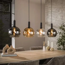 Tessio 4-lichts Hanglamp Multikleur glas