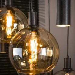 Tessio 9-lichts Hanglamp Multikleur glas
