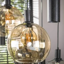 Tessio 9-lichts Hanglamp Multikleur glas