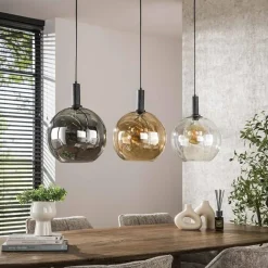 Tessio 3-lichts Hanglamp Multikleur glas