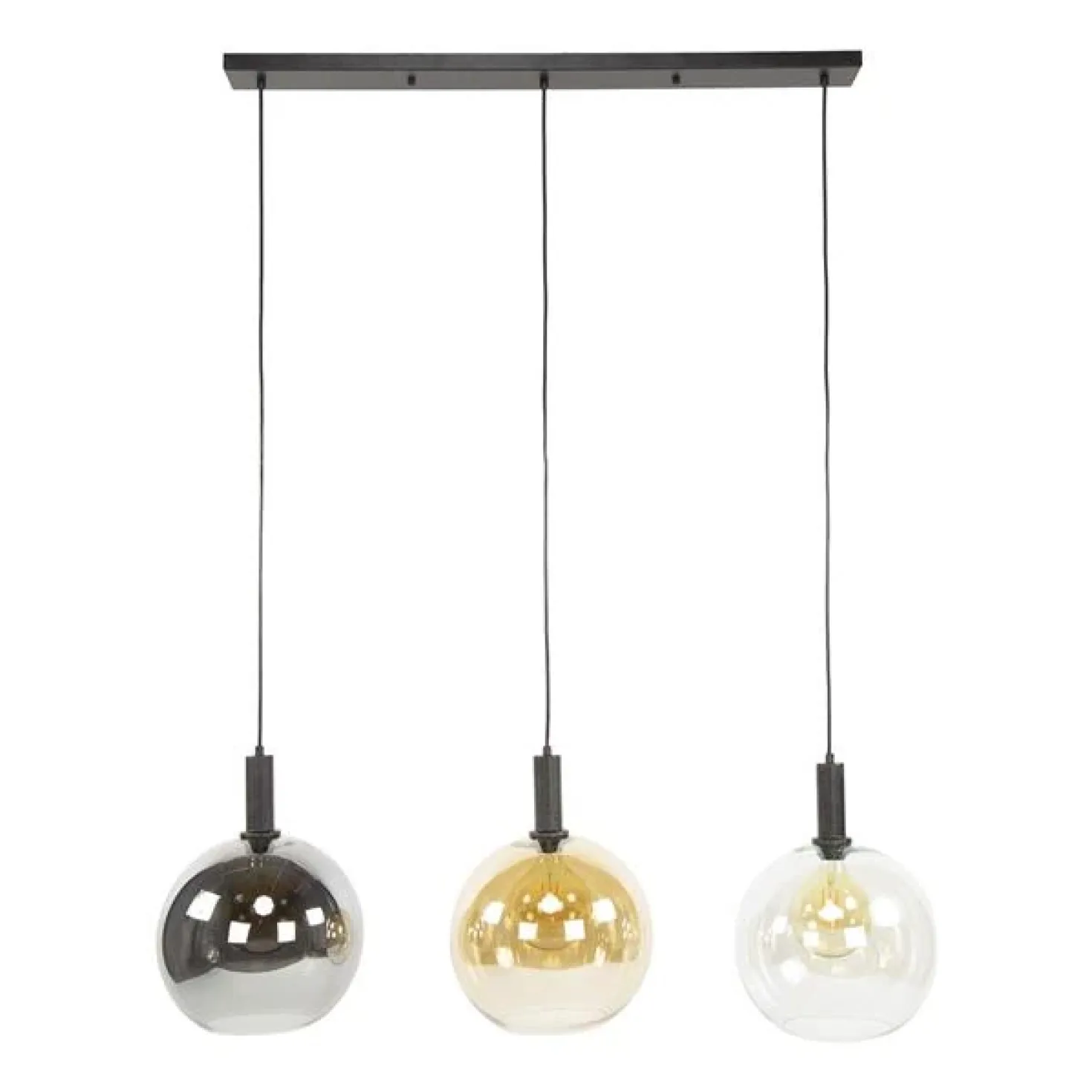 Tessio 3-lichts Hanglamp Multikleur glas