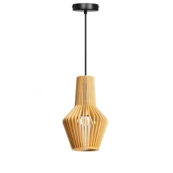 Tess 1-lichts Hanglamp hout langwerpig